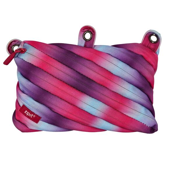 ZIPIT COLORZ 3 RIING POUCH ONE-ZIPPER MAKEUP & PENCIL POUCH WITH GROMMETS - Picture 1 of 10